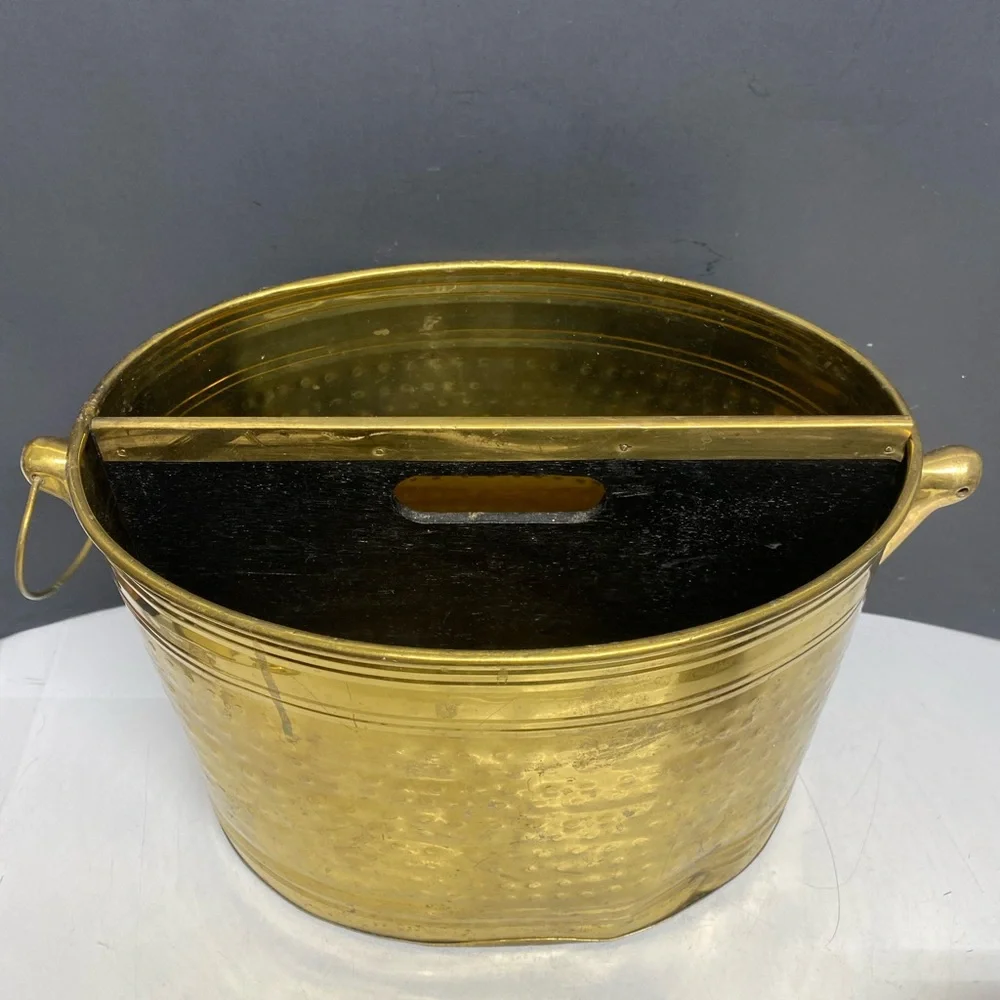 Lacquered Brass Decorative Divided Container